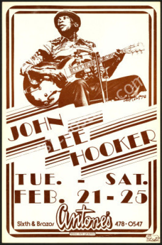 Striking Antones Poster Featuring John Lee Hooker