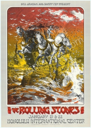 Signed AOR 4.147 Rolling Stones Progressive Proof Poster