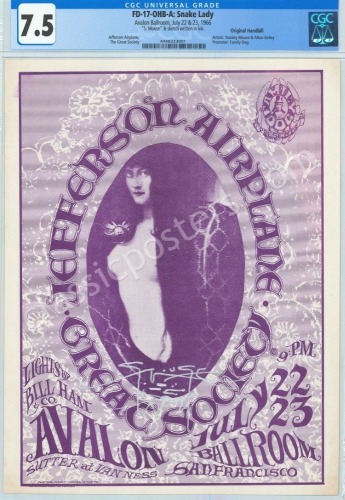 Signed FD-17 Jefferson Airplane Handbill