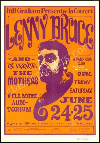 Signed Original BG-13 Lenny Bruce Poster