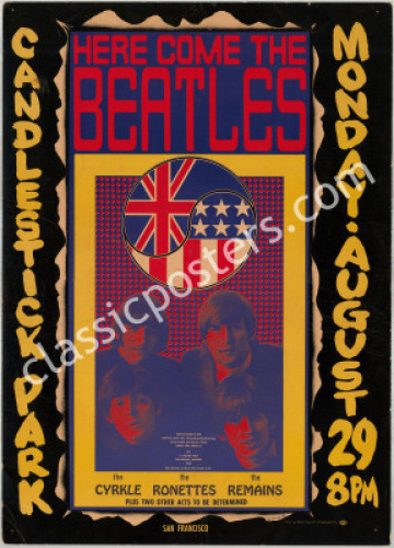 Scarce AOR 1.115 Beatles Candlestick Park Poster