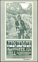 Signed John Denver Hill Auditorium Poster
