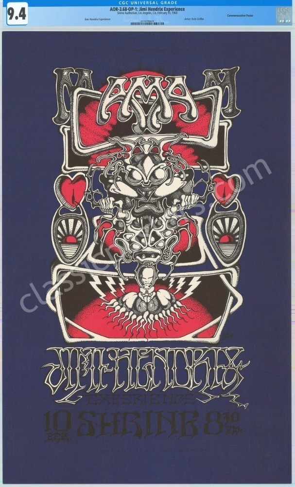 Scarce AOR 3.68 Jimi Hendrix Shrine Poster