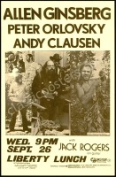 Scarce Allen Ginsburg Liberty Lunch Poster