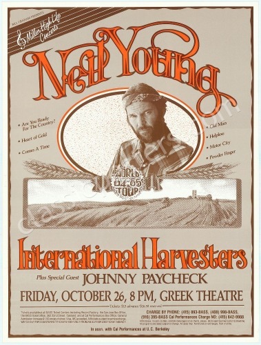 1984 Neil Young Greek Theatre Poster