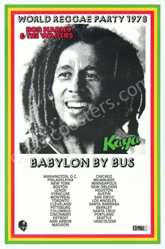 1978 Bob Marley Babylon by Bus Poster