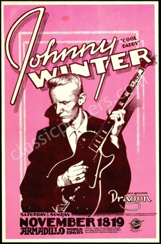 Scarce 1978 Johnny Winter Armadillo Poster