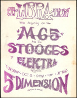 Rare MC5 and Stooges at the Fifth Dimension Handbill