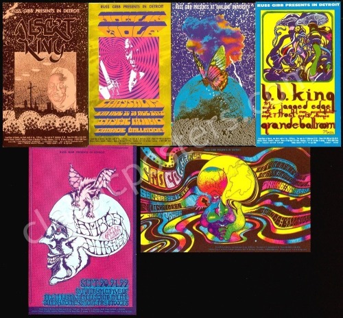 Six Assorted Grande Ballroom Postcards