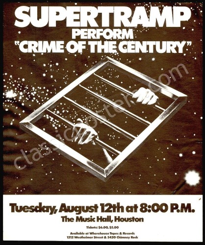 1975 Supertramp Houston Handbill