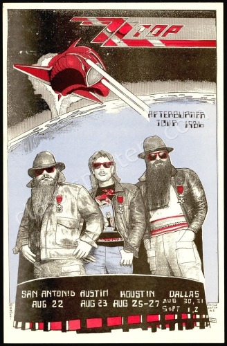 1986 Z.Z. Top Afterburner Tour Poster