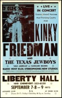 Cardboard Kinky Friedman Liberty Hall Poster