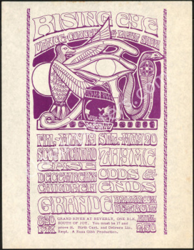 Nice 1967 Rising Eye Grande Ballroom Handbill