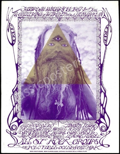 Very Nice AOR 2.217 Human Be-In Handbill