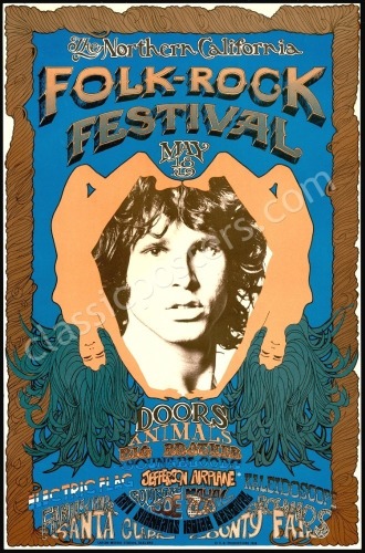 Popular AOR 2.341 Northern California Folk Rock Festival Poster