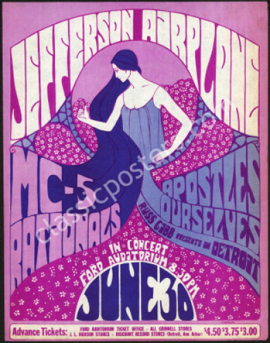 Very Popular Jefferson Airplane Ford Auditorium Handbill