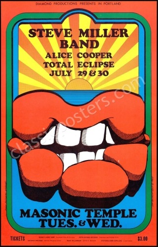 Colorful Steve Miller Masonic Temple Poster