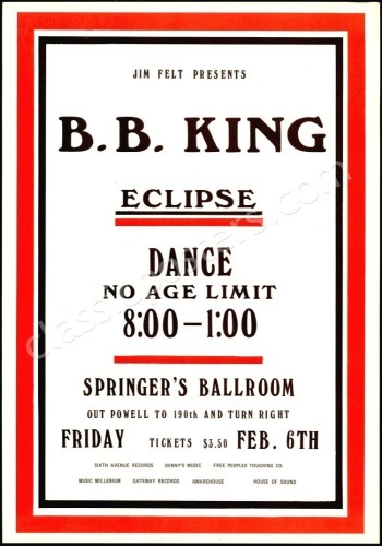 Interesting B.B. King Springer&rsquo;s Ballroom Poster