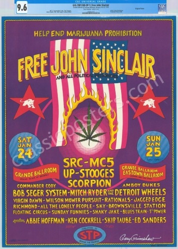 Mint Signed Free John Sinclair Poster