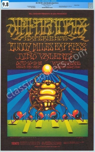 Signed and Certified Original BG-140 Jimi Hendrix Poster