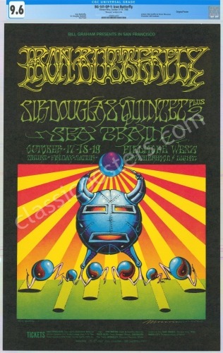 Signed and Certified Original BG-141 Iron Butterfly Poster