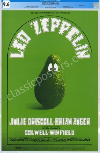 Near Mint Certified Original BG-170 Led Zeppelin Poster