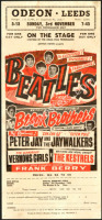 Rare 1963 Beatles Odeon Leeds Handbill
