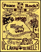 Rare Yellow Paper Peace Rock III Grateful Dead Handbill