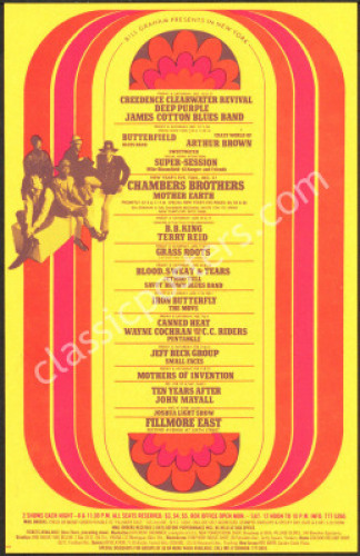 1968 Fillmore East Calendar Card