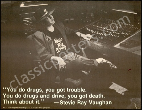 Rare Stevie Ray Vaughan Anti-Drug Poster