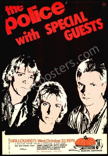 1979 Halloween Poster Featuring The Police on First Full U.S. Tour