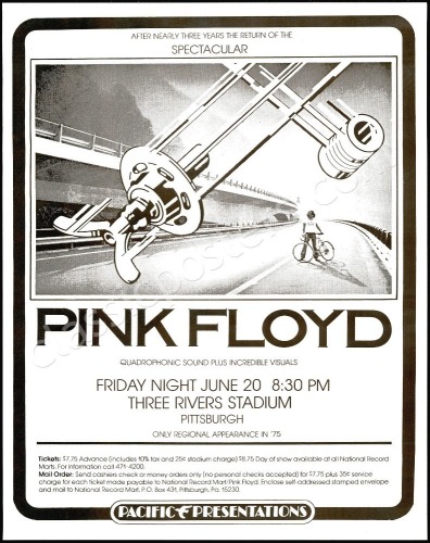 1975 Pink Floyd Pittsburgh Poster