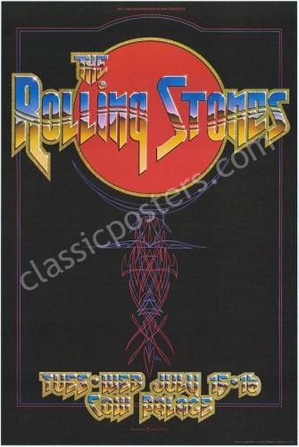 Scarce AOR 4.41 Rolling Stones Cow Palace Poster