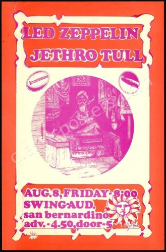 Rare 1969 Led Zeppelin Swing Auditorium Poster