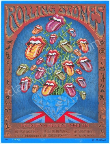 Rolling Stones Foil Tour Poster by Emek
