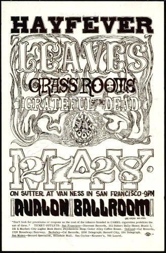 Rare FD-10 Grateful Dead Family Dog Handbill
