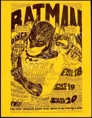 Rare BG-2 Bill Graham Batman Handbill