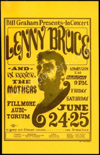Popular BG-13 Lenny Bruce Handbill