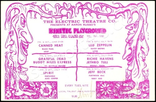 Signed Led Zeppelin Kinetic Playground Handbill