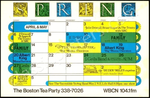 1969 Boston Tea Party Calendar Poster