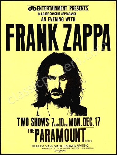 1984 Frank Zappa Seattle Poster