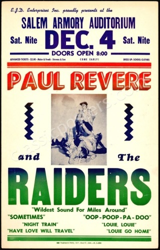 Rare Paul Revere & The Raiders Oregon Poster