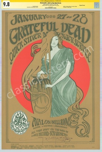 Stunning Signed Original FD-45 Grateful Dead Poster