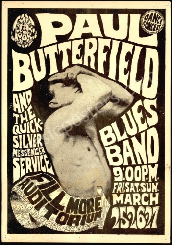 Wonderful Original FD-3 Paul Butterfield Poster