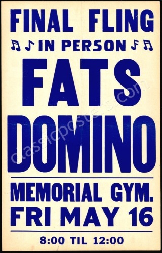Rare 1958 Fats Domino Board Poster