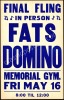 Rare 1958 Fats Domino Board Poster