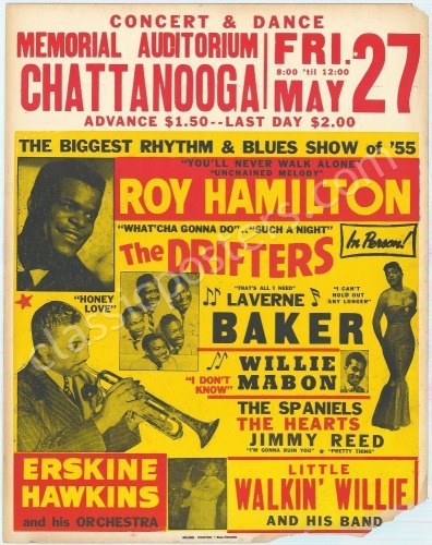 1955 The Drifters Chattanooga Poster