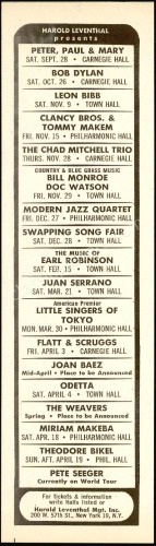 Small New York Bob Dylan Handbill