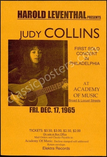 1965 Judy Collins Philadelphia Handbill