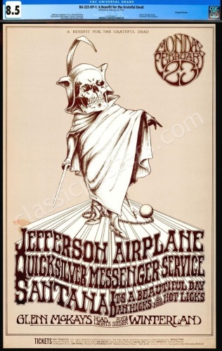 Lovely Monotone BG-222 Grateful Dead Benefit Poster